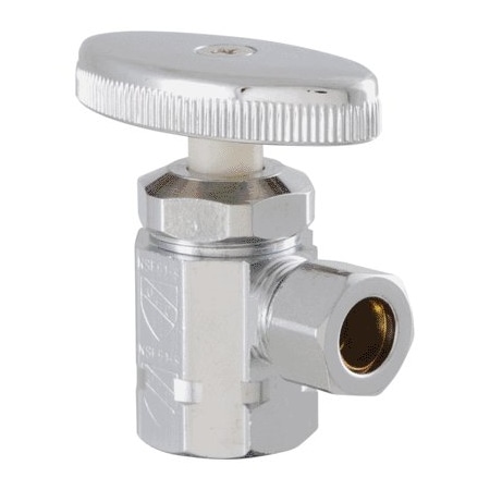3/8 In. X 5/8 In. Comp Chrome Plated Angle Shut Off Valve Bulk Low Lead